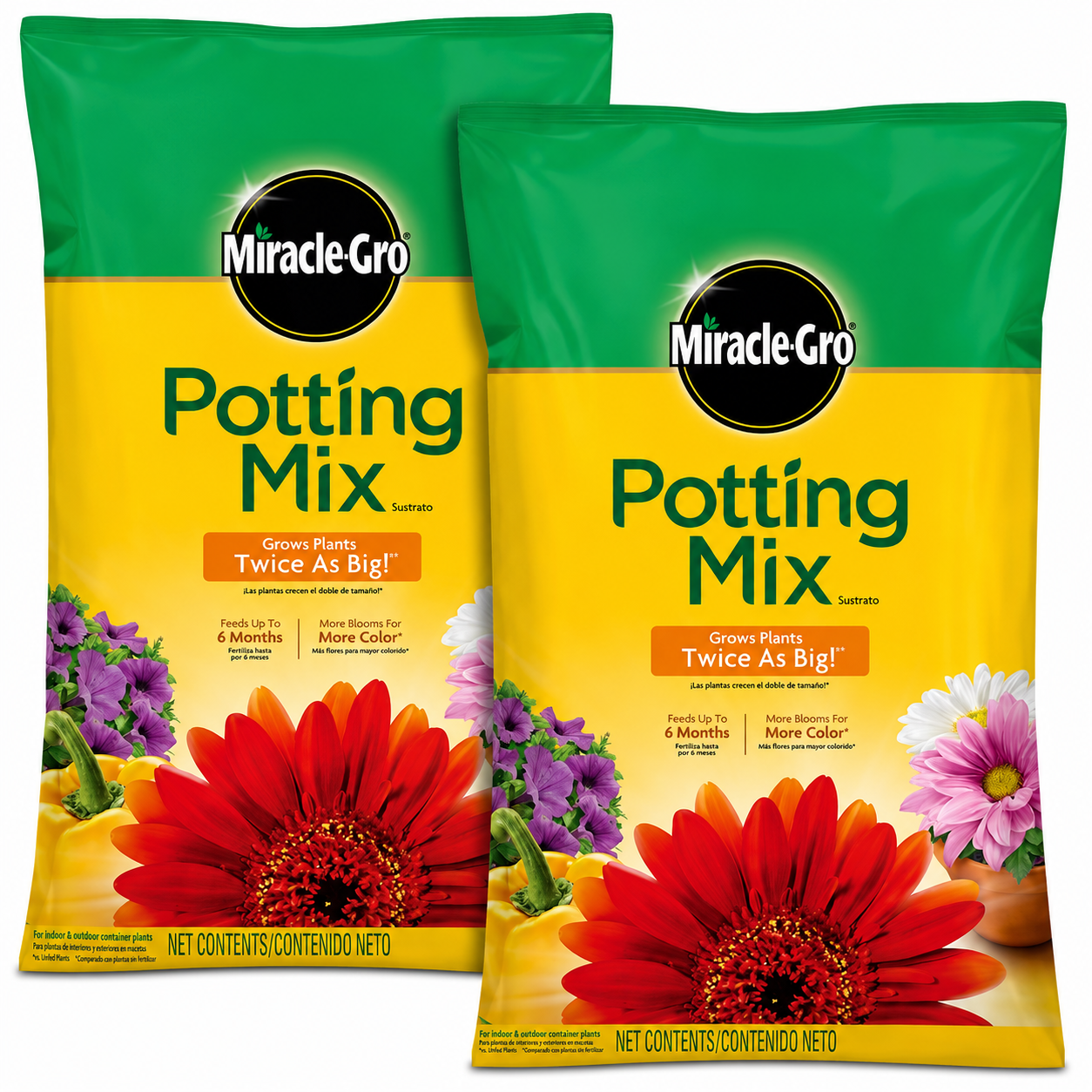 Miracle-Gro Potting Mix 8-QT Pack of 2