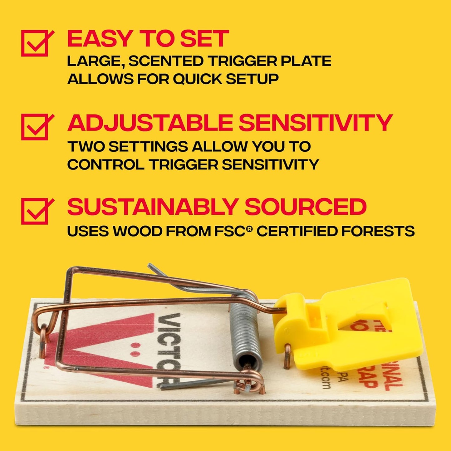 Victor Easy Set Wood Snap Mouse Traps 12 Pack