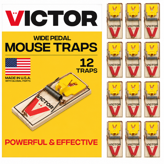 Victor Easy Set Wood Snap Mouse Traps 12 Pack