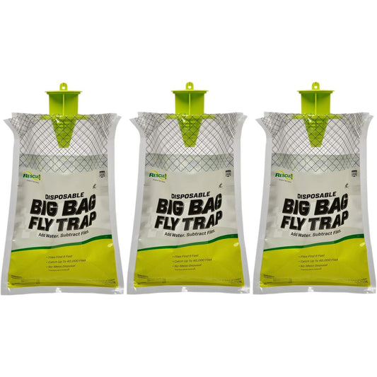 RESCUE Big Bag Fly Trap Disposable Outdoor Use 3 Traps